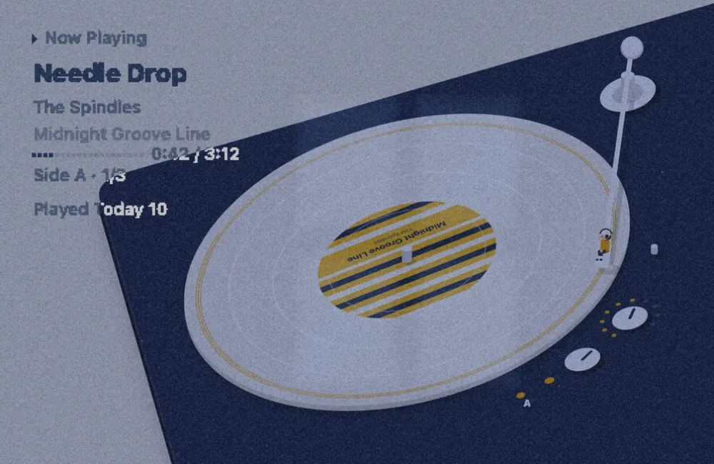The turntable in deep blue night